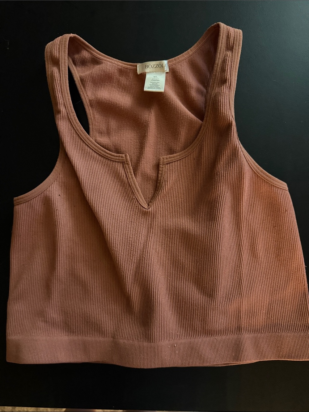Bozzolo Ribbed Tank Top in Mauve